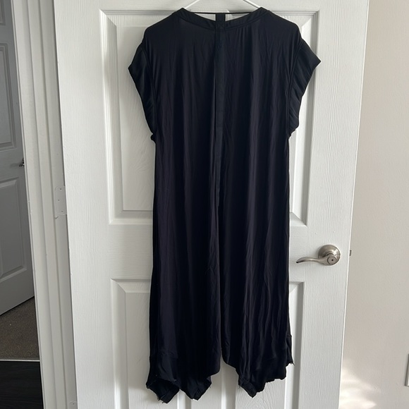 Free People Movement Black Button Down Asymmetrical Boho Flowy Midi Dress XS - Picture 3 of 6